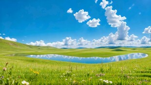 草原湖泊美景