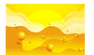 金黄梦幻海浪抽象风景图