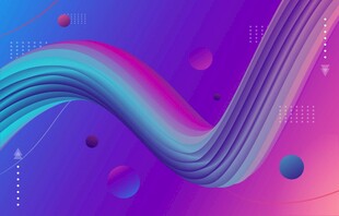 梦幻渐变流体波浪背景图