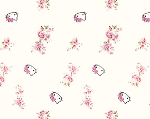 小猫花卉图案背景