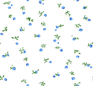 蓝果绿叶图案背景纹理