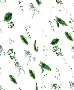 绿叶花卉无缝图案背景