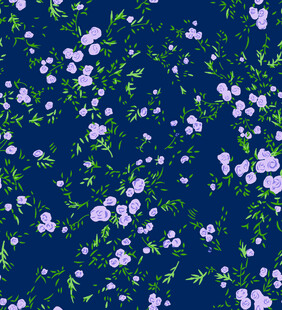 深蓝背景上的淡紫色碎花