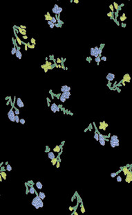 黑色背景的多彩花卉图案