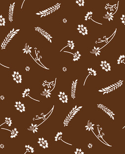 棕色底白色植物图案纹理