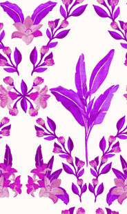 紫色花卉植物图案设计