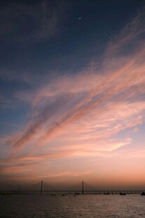 海边绝美晚霞天空景象