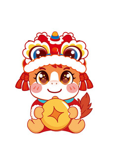 萌态舞狮虎娃贺岁