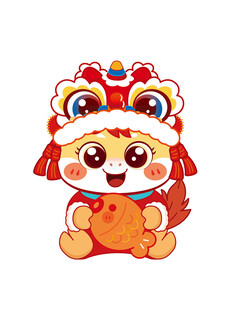 可爱萌趣舞狮小马形象