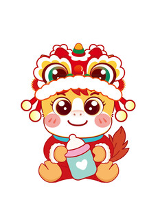 萌态舞狮小马形象设计