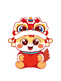 可爱舞狮卡通小马形象