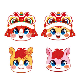 可爱动物卡通头饰形象