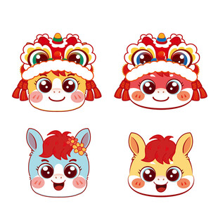 可爱萌趣动物头饰图案