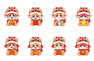 可爱喜庆卡通小马 形象