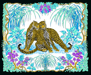 热带风情中的斑斓猎豹
