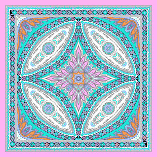 复古风几何图案装饰方巾