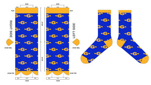蓝色图案袜子设计展示