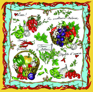 手绘多彩蔬果图案
