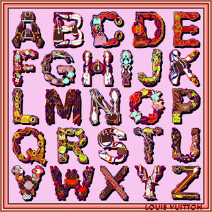 彩色艺术风格英文字母集合