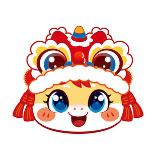 可爱卡通舞狮马头形象