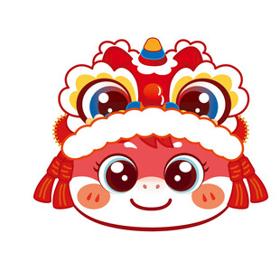 可爱舞狮小马卡通形象