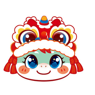 可爱卡通舞狮马头饰形象