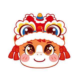 可爱卡通舞狮马头形象