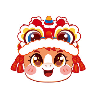 可爱卡通狮子马头形象