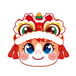 可爱卡通舞狮头小马形象