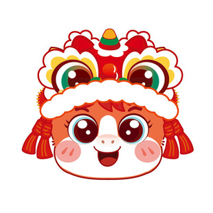 可爱卡通舞狮小马形象