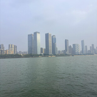 江边城市高楼景观