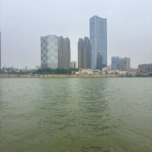 江边城市高楼景观