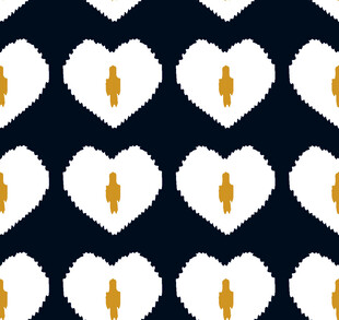 心形图案中的人物图案设计