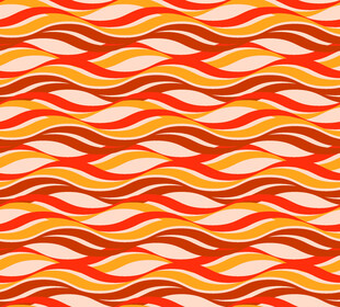 橙红 波浪纹 几何 图案