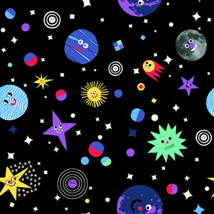 梦幻 宇宙 星球 卡通 大牌