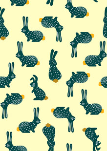 兔子图案的可爱无缝背景