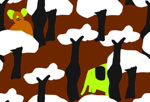 森林  动物 卡通 图案