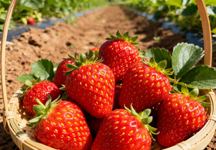 竹篮中的草莓