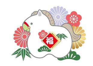 福字生肖马装饰图案