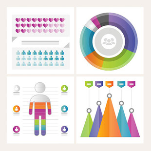 多彩统计图表设计元素
