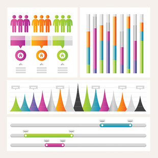 多彩数据图表元素集合