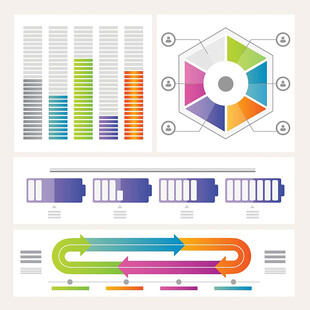 多彩数据图表设计元素