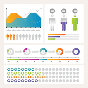 多样商务图表与数据元素