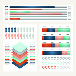 多彩统计图表设计元素集