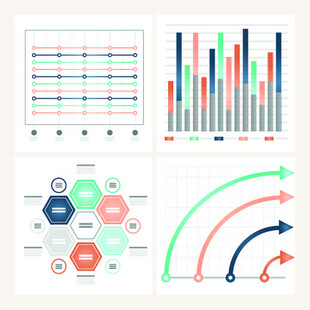 多样图表与箭头设计元素