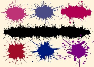 多彩墨渍图案背景