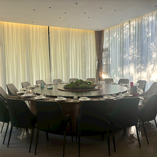 豪华圆桌餐厅室内优雅场景