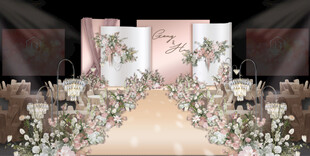 浪漫粉色系婚礼现场布置