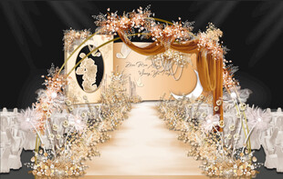 香槟色系婚礼现场布置