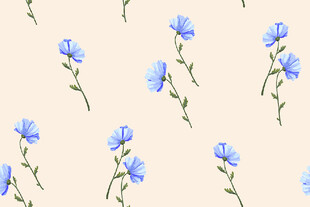 蓝亚麻花卉无缝图案背景